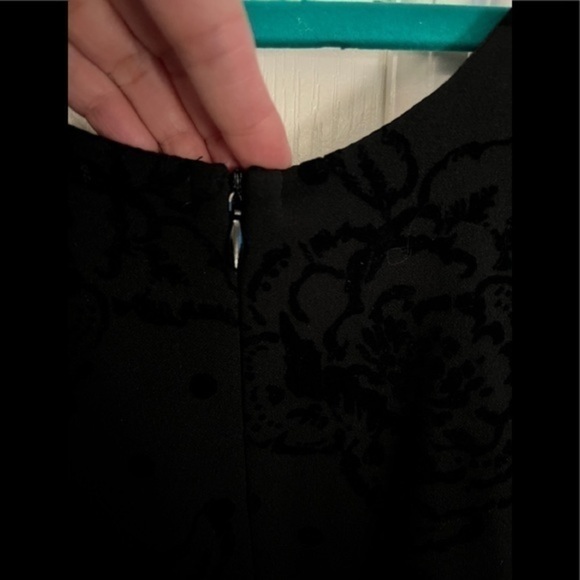 AQUA BLOOMINGDALE’S L Polka Dot Velvet Rose-Embossed Mini Dress - Picture 5 of 11